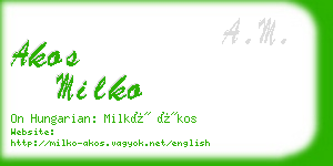 akos milko business card